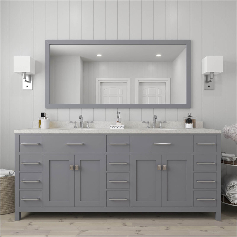 Winston Porter Slagelse 78'' Freestanding Double Bathroom Vanity with